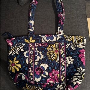 Vera Bradley Blue and Yellow Floral Tote Bag